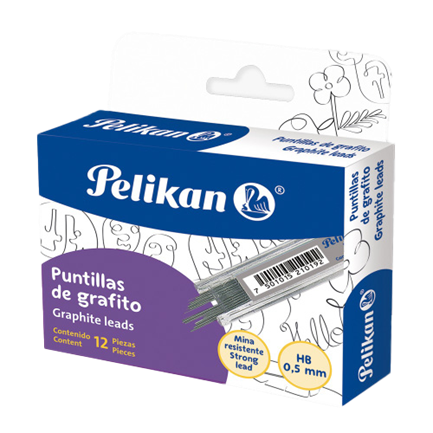 Puntillas Pelikan 0.5mm paquete con 12 Tubos