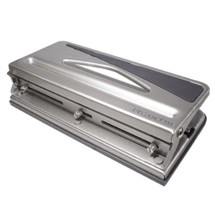 Perforadora Pegaso 333 Triple Ajustable para 30 Hojas Color Gris