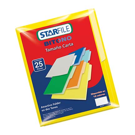 Folder Bitono Mapasa Tamaño Carta con 25 piezas Amarillo