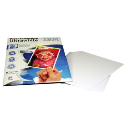 Papel PCM Fotográfico IBM UltraWhite Carta 8.5x11" con 25 hojas