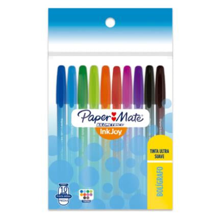 Bolígrafo Papermate Kilometrico 1.0MM Colores Surtidos con 10 piezas