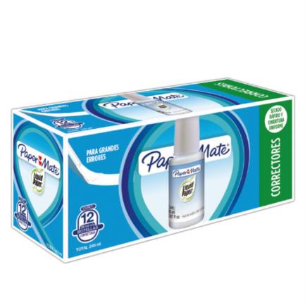 Corrector Papermate Liquido Caja con 12 piezas