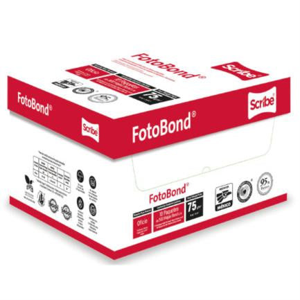 Papel Cortado Scribe Fotobond Oficio 95% de Blancura 75 g Caja con 5000 Hojas