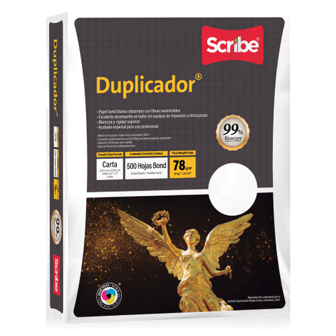 Papel Cortado Scribe Duplicador Carta 99% de Blancura 78 g Caja con 5000 Hojas