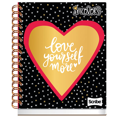 Cuaderno Scribe Book Incolors Raya pasta dura espiral doble 100 hojas
