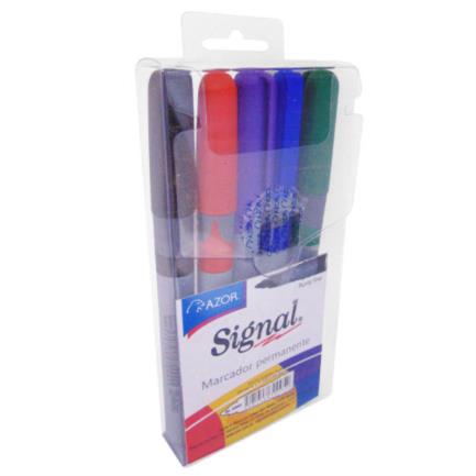 Marcador Permanente Signal Fino Punta 1.5mm Colores Surtidos Estuche con 5 piezas