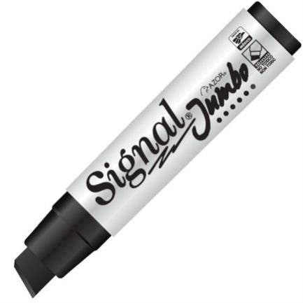 Marcador Permanente Signal Jumbo Punta Cincel Color Negro con 4 piezas