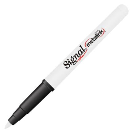 Marcador Permanente Signal Metalink Punta Bala con 12 piezas Blanco