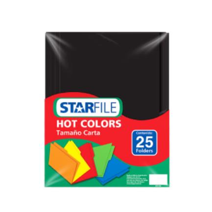 Folder StarFile Hot Colors Carta Color Negro con 25 piezas