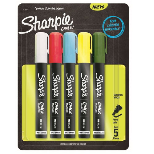 Marcador Sharpie Chalk para Vidrio con 5 piezas