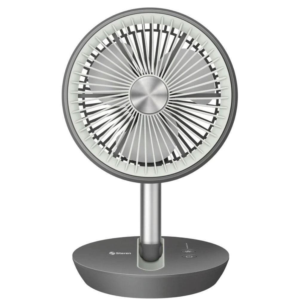 Ventilador Steren Plegable Recargable Color Gris