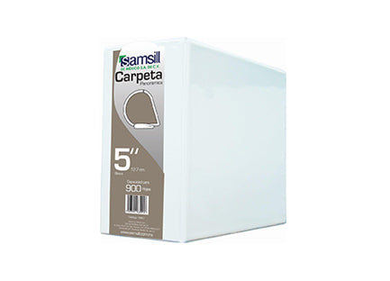 Carpeta Vinil Samsill "D" Blanca 5" para 900 hojas con 8 piezas