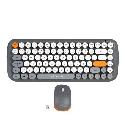Kit Teclado y Mouse TechZone Inalámbrico Ergonómico Retro Plug-Play 85 para empresas · fastco