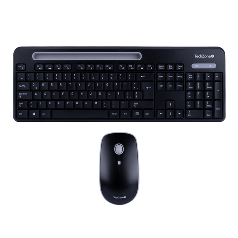 Mouse y Teclado Inalámbricos Tasking Grey 800 1200 1600 DPI 4 Botones para empresas · fastco