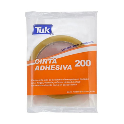 Cinta Adhesiva Tuk 200 .018x65m con 48 piezas