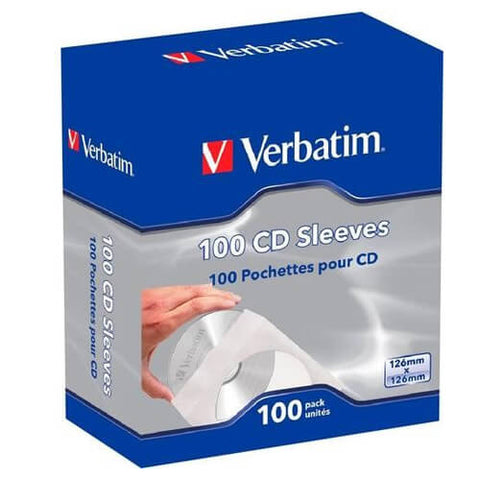 Sobres de Papel Verbatim con Ventana Transparente para CD/DVD con 100 piezas