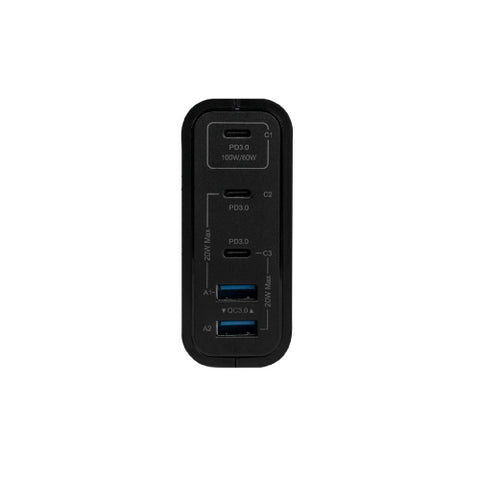 Cargador de Pared Vorago AU-600 tipo C 100W PD 5 Puertos Quick Charge para empresas · fastco