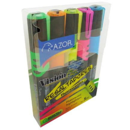 Marcador Resaltador Visión Plus Colores Surtidos Estuche con 5 piezas
