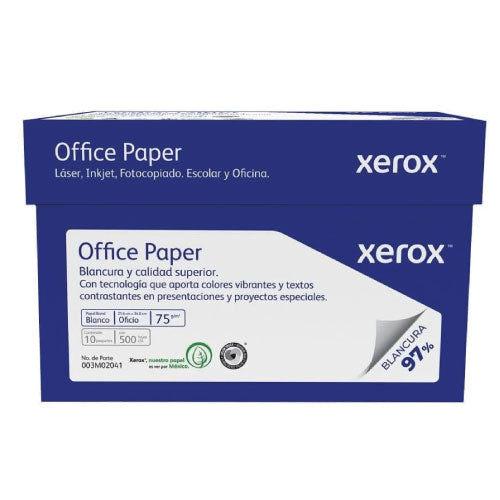 Papel Cortado Xerox Office Paper Oficio Azul 75 g 97% Blancura Caja con 5000 hojas
