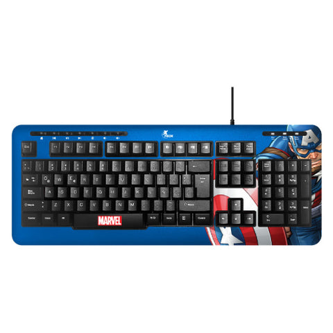 Teclado XTech Full Size Capitan America Marvel XTech XTK-M401CA para empresas · fastco