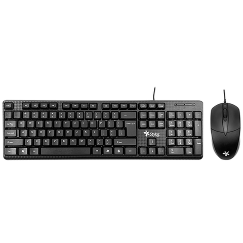 Kit Teclado y Mouse Stylos Tech Alámbrico 105 Teclas Conexión USB para empresas · fastco