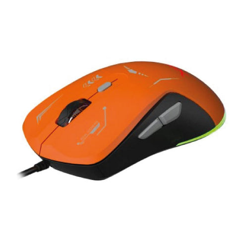 Mouse Gamer XZ-401 RGB 7200 Dpi 6 botones Conexion USB 1.5m Gris-Naranja para empresas · fastco
