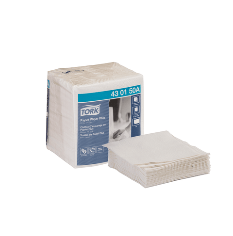 Tork Paño de Papel Plus Doblez 1/4 Blanco · caja con 12 piezas · 90 hjs