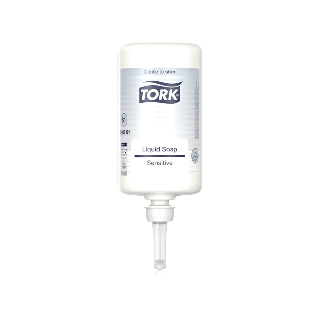 Jabón líquido Tork extra suave en cartucho de 1 litro, caja con 6