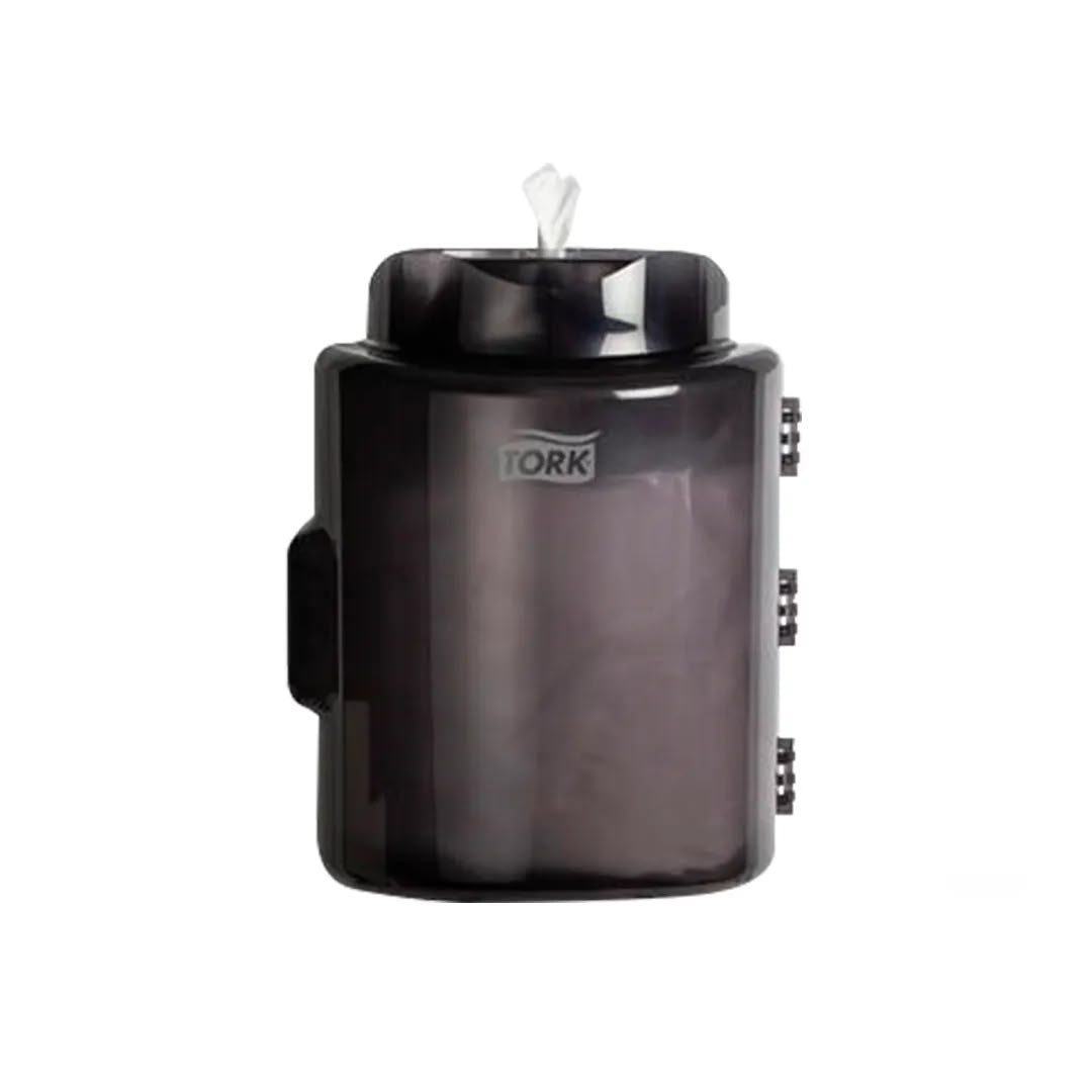Despachador Tork para toallas húmedas desinfectantes color humo, 1 pieza, para gimnasios, hospitales y oficinas