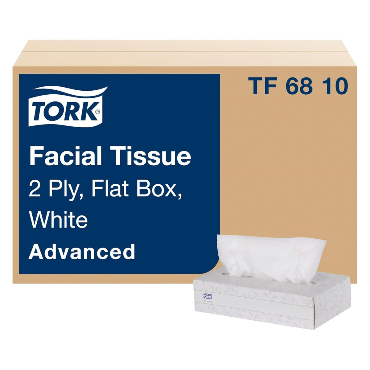 Pañuelo facial Tork rectangular Advanced blanco, caja con 30 cajas de 100 hojas