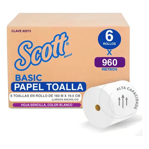 Toalla para Manos en Rollo Scott · 6 x 160 metros