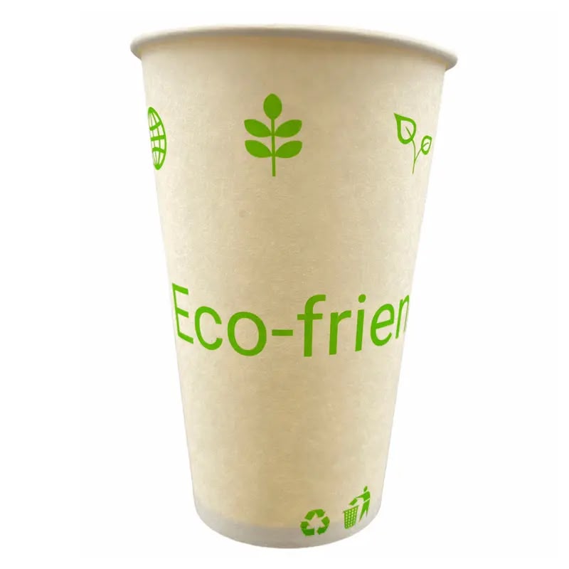 Vaso de Papel Biodegradable Decorado 16 oz · Manga con 50 piezas