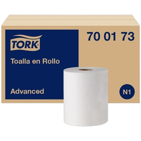 Tork Matic® Toalla en Rollo Advanced H1 Blanco · caja con 6 piezas · 180 mts · Cód. 700173