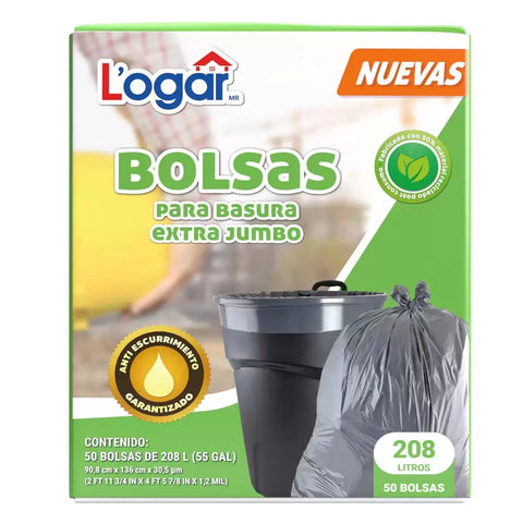 Bolsas para Basura Logar Jumbo · 50 piezas de 208 L