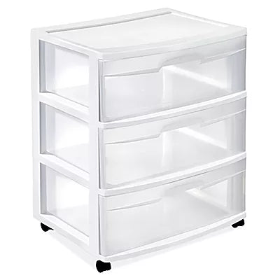 Cajonera Organizadora de 3 Cajones con Ruedas · Blanca · 1 pieza