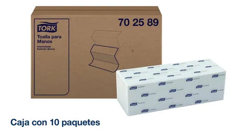 Tork Toalla Interdoblada Universal Blanco · caja con 10 piezas · 200 hjs