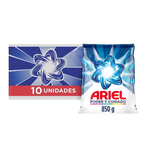 Detergente en Polvo Ariel · Caja 10 pzas de 850 g