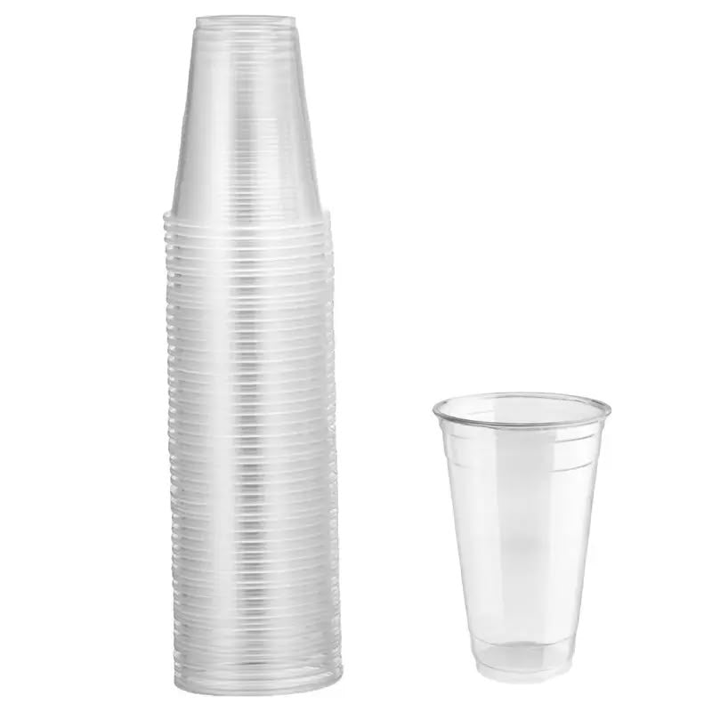 Manga de Vasos de Plástico Transparente 16 oz · Paquete con 50 piezas