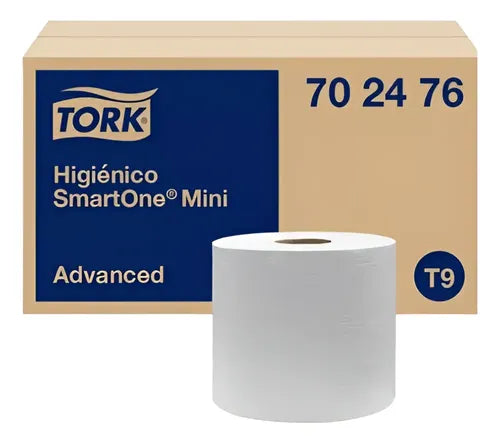 Tork SmartOne® Mini Advanced T9 620 Hojas x rollo Blanco · caja con 12 piezas · 111.6 mts