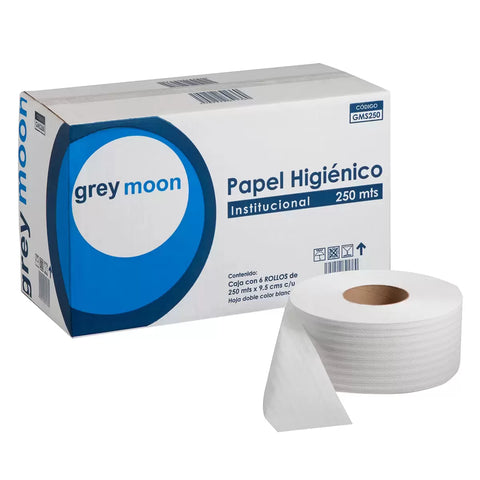 Papel Higiénico Jumbo Grey Moon · 6 x 250 metros