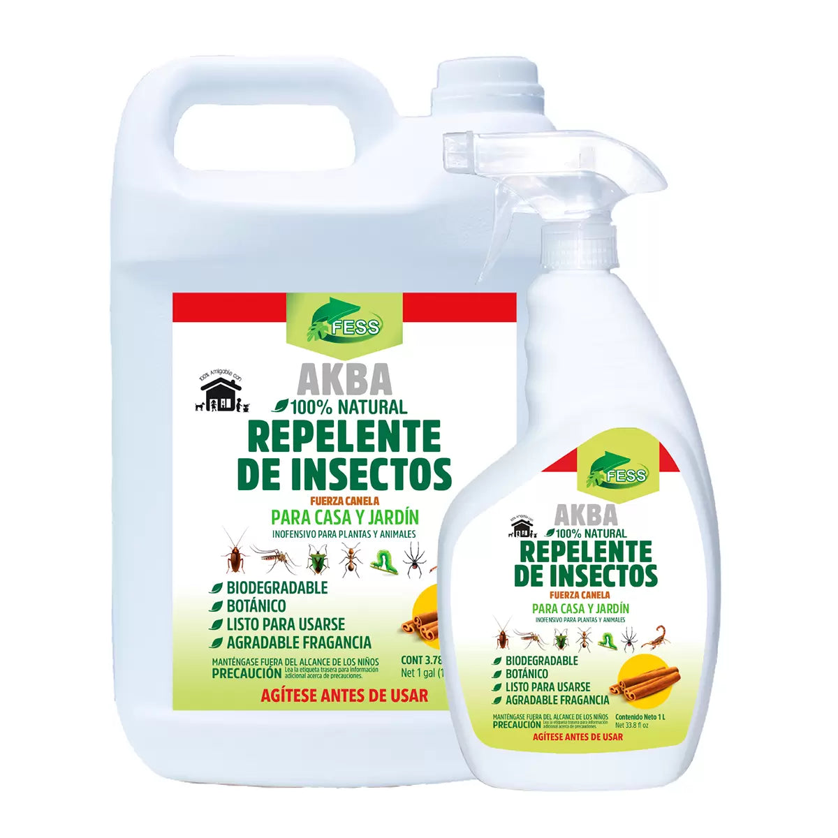 Repelente de insectos FESS fuerza canela en botella de 4.78 litros