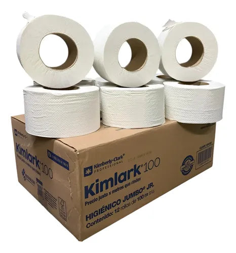 Papel Higiénico Kimlark · 195 Hojas · Paquete con 12 rollos