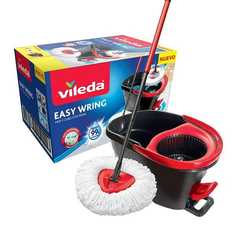 Trapeador Giratorio Easy Wring y Clean con Cubeta Vileda · Juego trapeador + cubeta con pedal