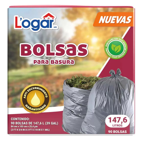 Bolsas para Basura Logar · 90 piezas de 147.6 L