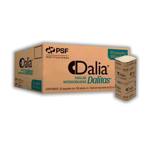 Toalla Interdoblada Dalitas · Caja 20 paquetes de 100 hojas