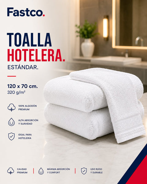 Toalla de Baño Hotelera Estándar · 120 x 70 cm · 320 gramos