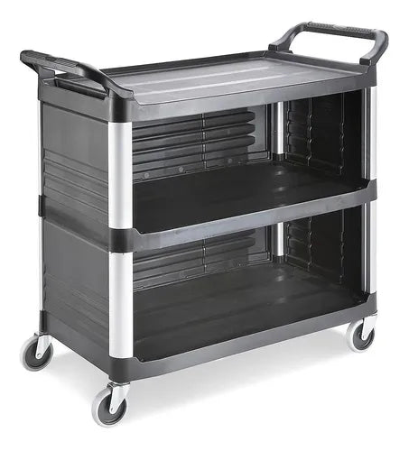 Rubbermaid Carrito Cerrado de Servicio · 104 × 51 × 97 cm · Negro · 1 pieza