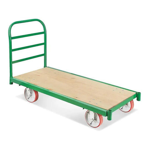 Carrito con plataforma de madera de 76 x 152 cm para carga en almacén y andén