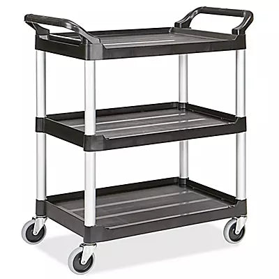 Rubbermaid Carrito de Servicio · 86 × 48 × 97 cm · Negro · 1 pieza