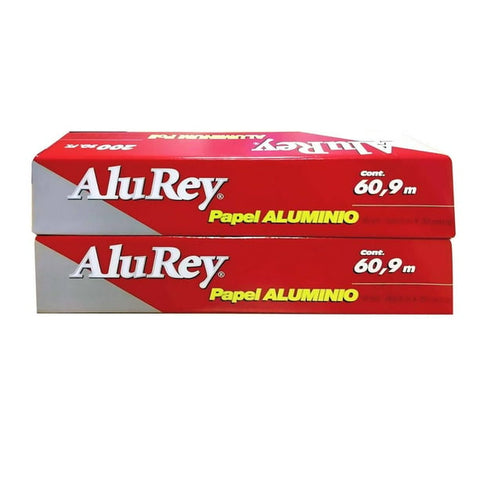 Papel Aluminio en Rollo 60 m x 30 cm AluRey · 2 rollos